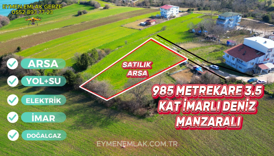 SİNOP / GERZE / 19mayıs mahallesi   İMAR / YOL /SU / ELEKTRİK / DOĞALGAZ var  984 metrekare deniz manzaralı